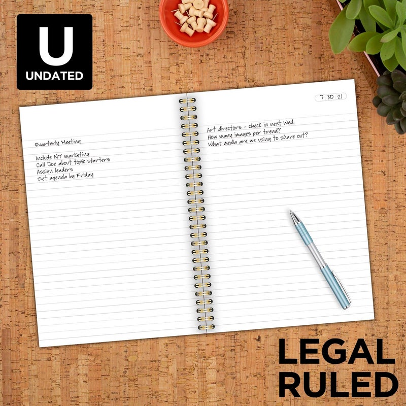 Cambridge Business Notebook, Legal Ruled Paper, 6-1/2" x 9-1/2", 80 Sheets, Flexible Soft Touch Cover, Purple (49556) - Image 2